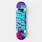 Synthwave Neon Auto Cyberpunk Garage Outrun Persoonlijk Skateboard (Voorkant)
