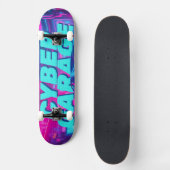 Synthwave Neon Auto Cyberpunk Garage Outrun Persoonlijk Skateboard (Voorkant)