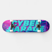 Synthwave Neon Auto Cyberpunk Garage Outrun Persoonlijk Skateboard (Horizontaal)