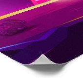 Synthwave Neon City - Egypte, piramide Poster (Hoek)