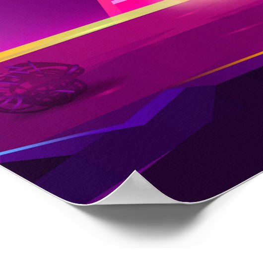 Synthwave Neon City - Egypte, piramide Poster (Hoek)