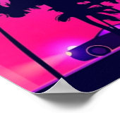 Synthwave Neon City Miami Vice Poster (Hoek)