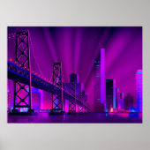Synthwave Neon City San Francisco Poster (Voorkant)