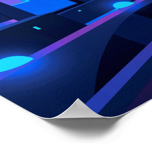 Synthwave Neon City: UFO Poster (Hoek)