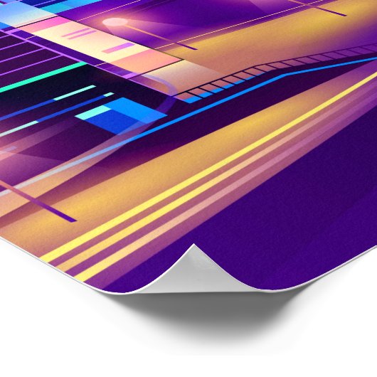 Synthwave Neon City ⛔ Vector art Poster (Hoek)