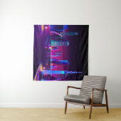 Synthwave Neon City ⛔ Vector art Wandkleed (In Situ (horizontaal))