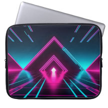 Synthwave Neon Piramide Tunnel Gloeiende Cyberpunk