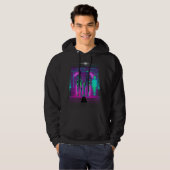 Synthwave Neon Robotic Graphic Hoodie (Voorkant volledig)