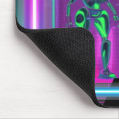 Synthwave Neon Robotic Graphic Muismat (Hoek)