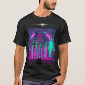 Synthwave Neon Robotic Graphic T-shirt (Voorkant)