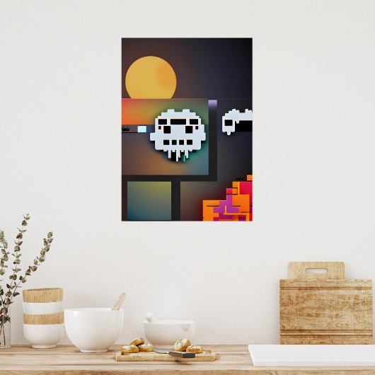 Synthwave Neuraliteit Modernist Poster (Keuken)