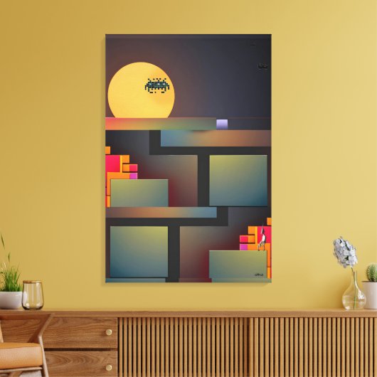Synthwave Neurality Modernist II Canvas Afdruk (Insitu (Woonkamer))