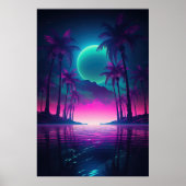 Synthwave Oasis: Een nachtelijke ontsnapping naar  Poster (Voorkant)
