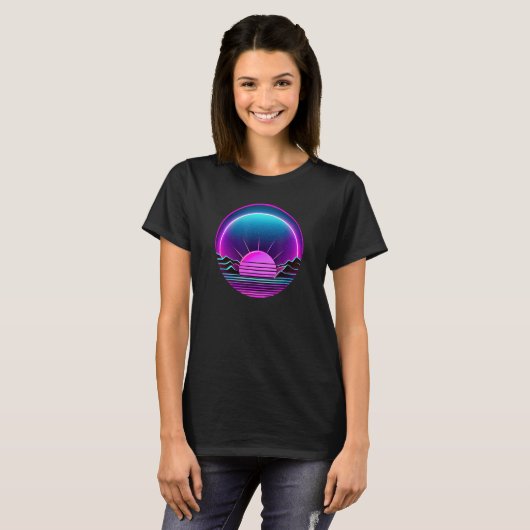 Synthwave-ontwerp T-shirt (Voorkant volledig)