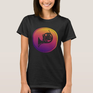 Synthwave Orchestra Retrowave Franse hoorn muzikan T-shirt