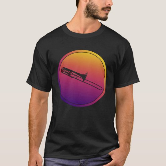 Synthwave Orkest Instrument Retrowave Trombone T-shirt (Voorkant)