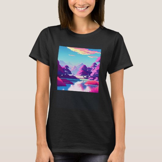 Synthwave outrun retrowave futuresynth Sci Fi 10 T-shirt (Voorkant)