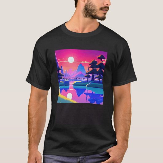 Synthwave outrun retrowave futuresynth Sci Fi 11 T-shirt (Voorkant)