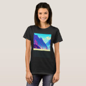 Synthwave outrun retrowave futuresynth Sci Fi 12 T-shirt (Voorkant volledig)
