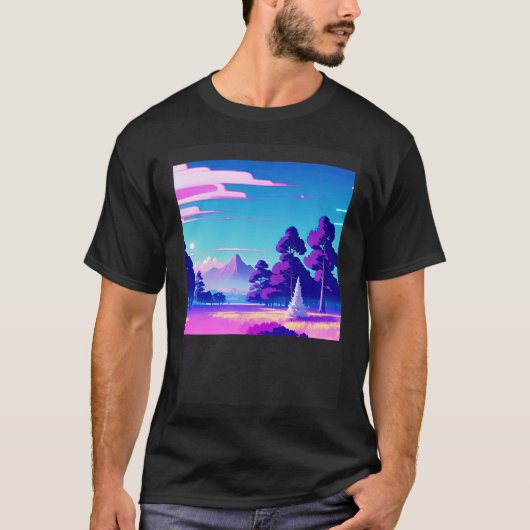 Synthwave outrun retrowave futuresynth Sci Fi 13 T-shirt (Voorkant)