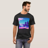 Synthwave outrun retrowave futuresynth Sci Fi 13 T-shirt (Voorkant volledig)