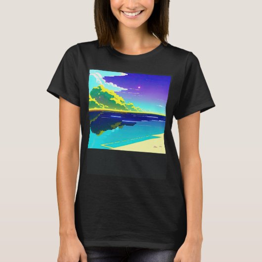 Synthwave outrun retrowave futuresynth Sci Fi 14 T-shirt (Voorkant)