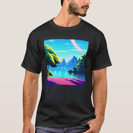 Synthwave outrun retrowave futuresynth Sci Fi 17 T-shirt (Voorkant)