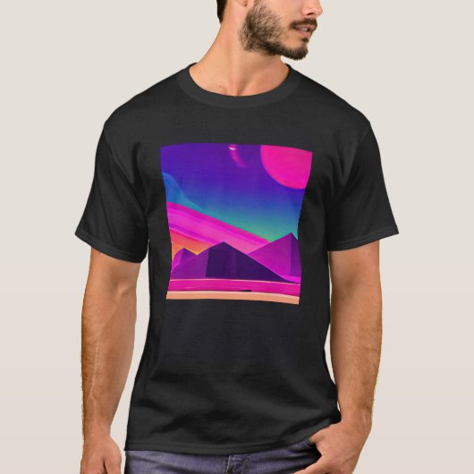 Synthwave outrun retrowave futuresynth Sci Fi 20 T-shirt (Voorkant)