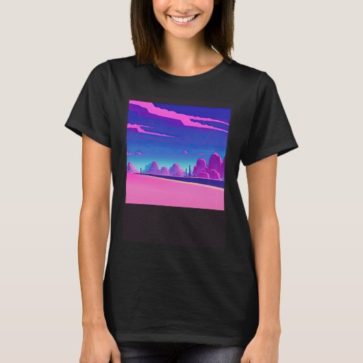 Synthwave outrun retrowave futuresynth sci fi  20 t-shirt (Voorkant)
