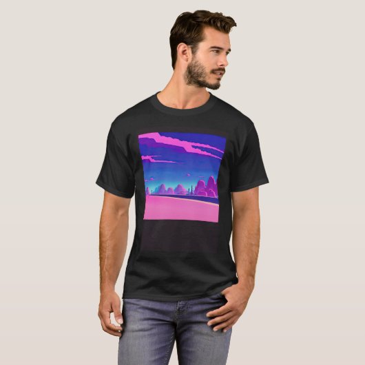 Synthwave outrun retrowave futuresynth sci fi  20 t-shirt (Voorkant volledig)
