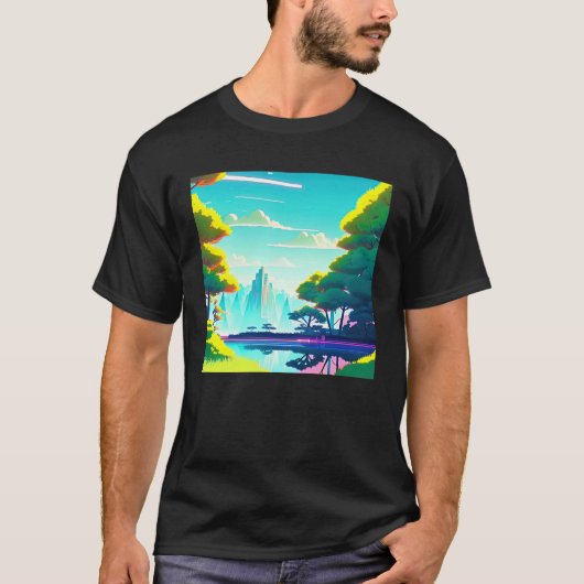 Synthwave outrun retrowave futuresynth Sci Fi 21 T-shirt (Voorkant)