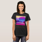 Synthwave outrun retrowave futuresynth Sci Fi 23 T-shirt (Voorkant volledig)
