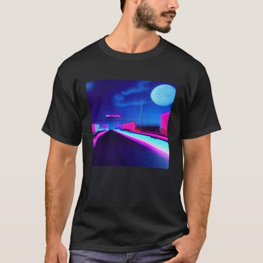 Synthwave outrun retrowave futuresynth Sci Fi 26 T-shirt (Voorkant)
