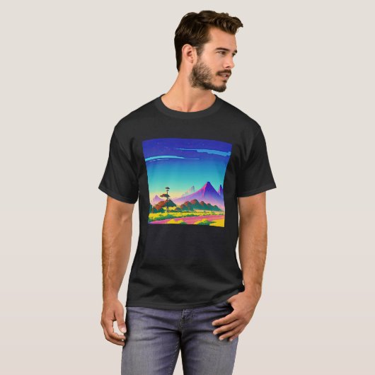 Synthwave outrun retrowave futuresynth sci fi  29 t-shirt (Voorkant volledig)