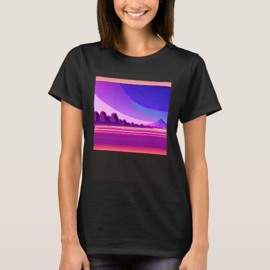 Synthwave outrun retrowave futuresynth Sci Fi 31 T-shirt (Voorkant)