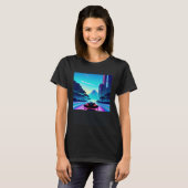 Synthwave outrun retrowave futuresynth Sci Fi 38 T-shirt (Voorkant volledig)