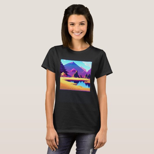 Synthwave outrun retrowave futuresynth sci fi  40 t-shirt (Voorkant volledig)