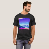 Synthwave outrun retrowave futuresynth Sci Fi 47 T-shirt (Voorkant volledig)