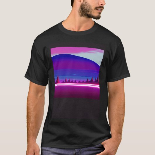 Synthwave outrun retrowave futuresynth Sci Fi 49 T-shirt (Voorkant)