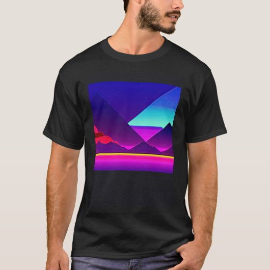 Synthwave outrun retrowave futuresynth Sci Fi 50 T-shirt (Voorkant)