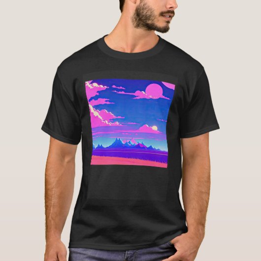 Synthwave outrun retrowave futuresynth Sci Fi 51 T-shirt (Voorkant)
