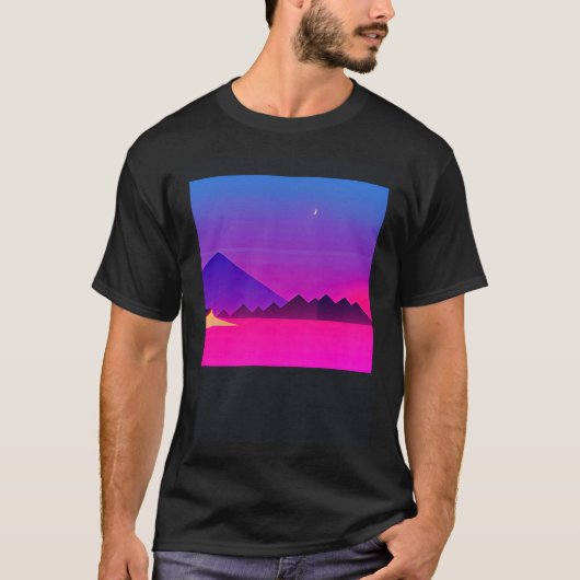 Synthwave outrun retrowave futuresynth Sci Fi 52 T-shirt (Voorkant)