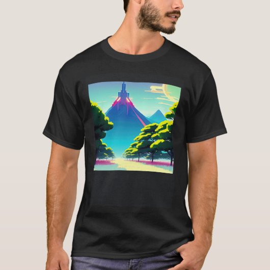 Synthwave outrun retrowave futuresynth Sci Fi 73 T-shirt (Voorkant)