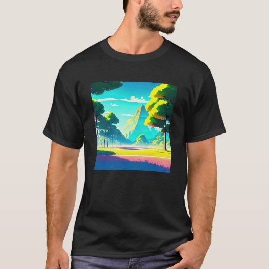Synthwave outrun retrowave futuresynth Sci Fi 74 T-shirt (Voorkant)