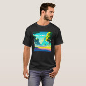 Synthwave outrun retrowave futuresynth Sci Fi 74 T-shirt (Voorkant volledig)