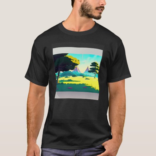 Synthwave outrun retrowave futuresynth Sci Fi 77 T-shirt (Voorkant)