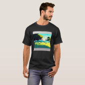 Synthwave outrun retrowave futuresynth Sci Fi 77 T-shirt (Voorkant volledig)