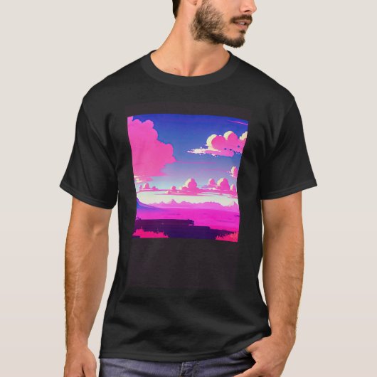 Synthwave outrun retrowave futuresynth Sci Fi 7 T-shirt (Voorkant)