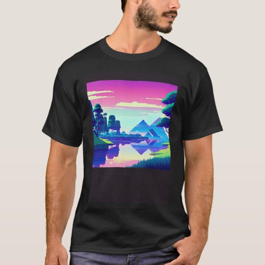 Synthwave outrun retrowave futuresynth Sci Fi 81 T-shirt (Voorkant)