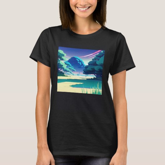 Synthwave outrun retrowave futuresynth Sci Fi 82 T-shirt (Voorkant)